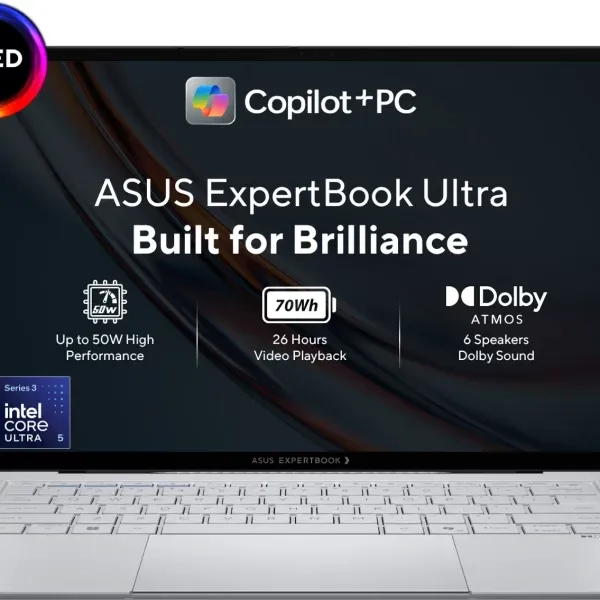 ASUS ExpertBook Ultra Copilot+ PC B9406CAA-TG1334WS Thin and Light Laptop, Morn Grey