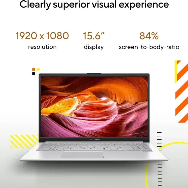 ASUS Vivobook Go 15 E1504FA Thin and Light Laptop, Silver - Image 2