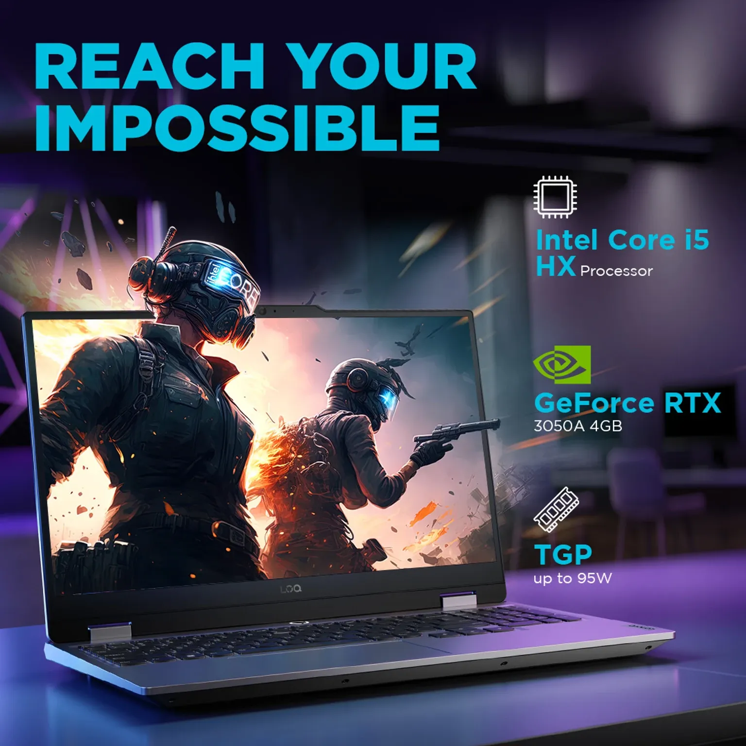 Lenovo LOQ 15IRX9 Gaming Laptop, Luna Grey - Image 2