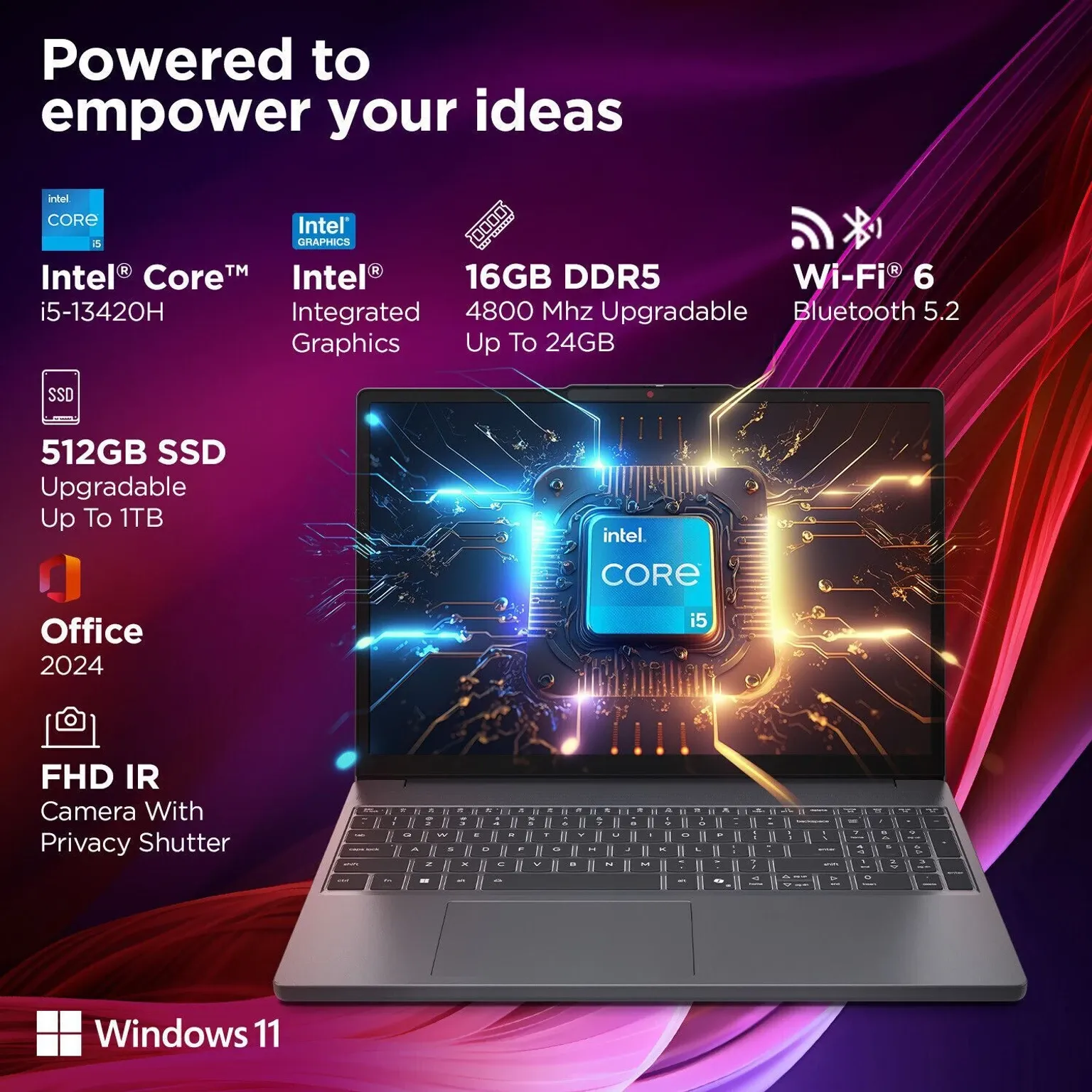 Lenovo IdeaPad Slim 3 15IRH10 Thin and Light Laptop, Luna Grey - Image 3