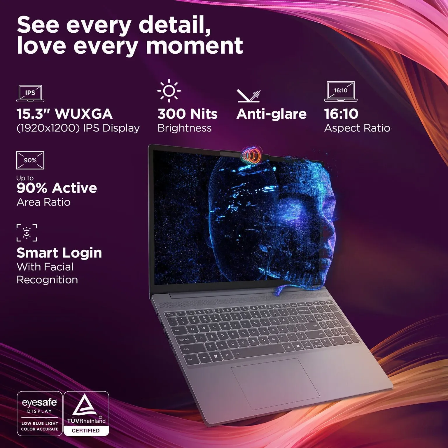 Lenovo IdeaPad Slim 3 15IRH10 Thin and Light Laptop, Luna Grey - Image 2