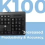 HP K100 Series Wired USB Standard Desktop Keyboard