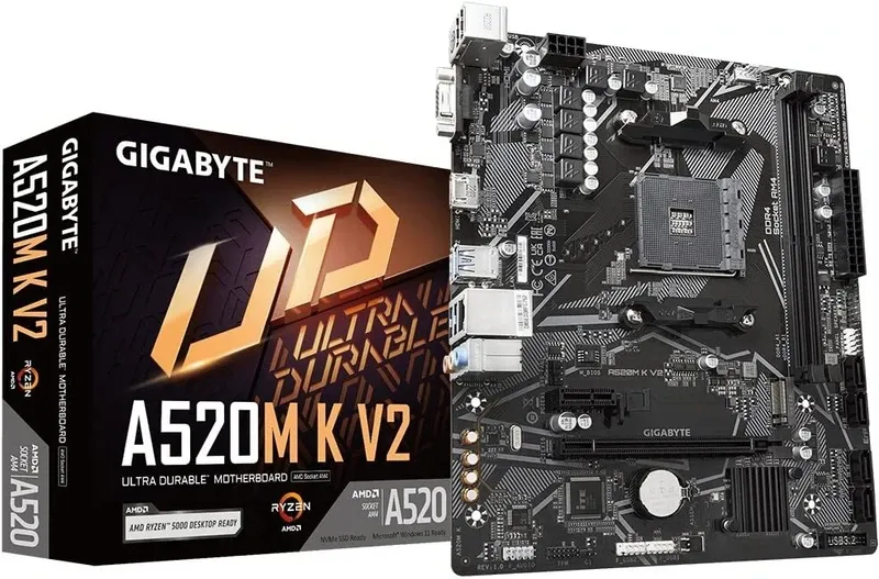 GIGABYTE A520M K V2 Ultra Durable AM4Socket Micro-ATX AMD A520 Chipset DDR4 Motherboard for Desktop - Image 2