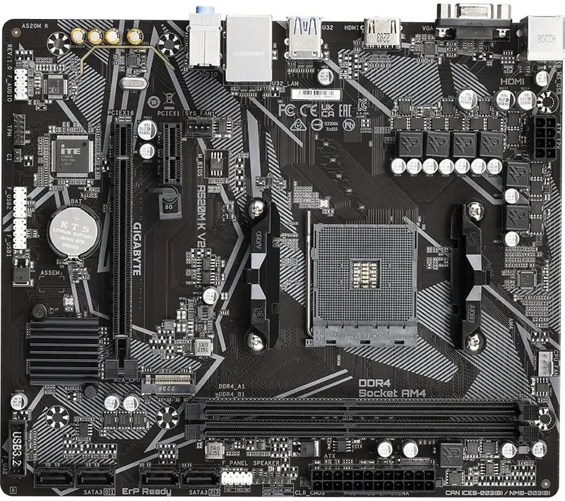 GIGABYTE A520M K V2 Ultra Durable AM4Socket Micro-ATX AMD A520 Chipset DDR4 Motherboard for Desktop - Image 3